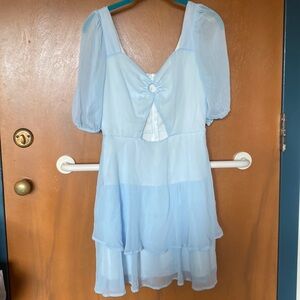 Light Blue Ruffle Dress